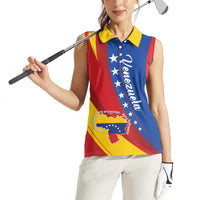 Personalized Venezuela Women Sleeveless Polo Shirt Dios y Federacion Curve Star - Wonder Print Shop