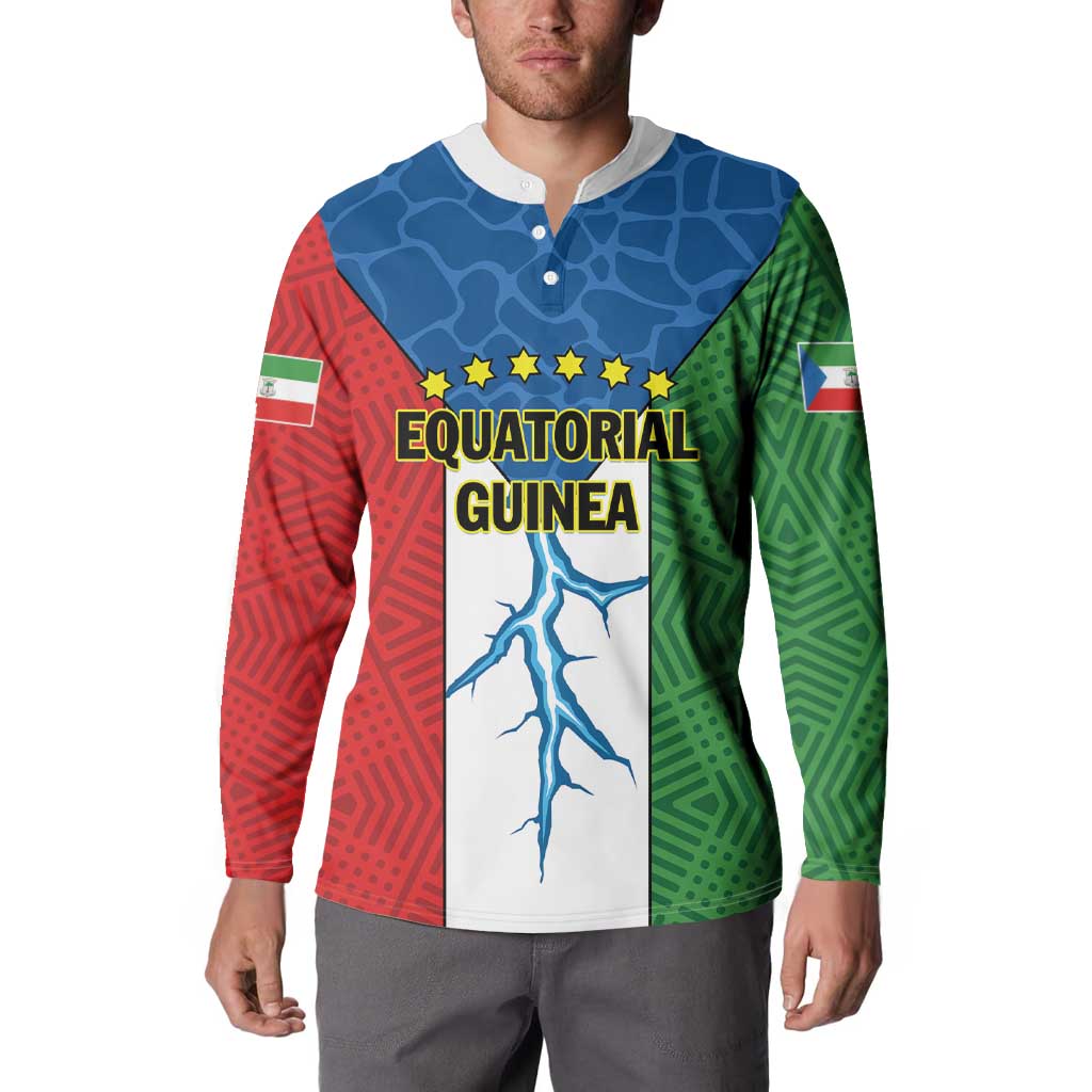Personalized Equatorial Guinea Button Sweatshirt Unidad Paz Justicia - Wonder Print Shop