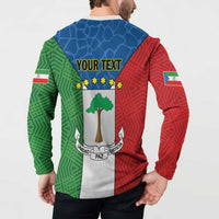 Personalized Equatorial Guinea Button Sweatshirt Unidad Paz Justicia - Wonder Print Shop