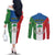 Personalized Equatorial Guinea Couples Matching Off The Shoulder Long Sleeve Dress and Long Sleeve Button Shirt Unidad Paz Justicia