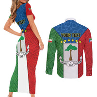 Personalized Equatorial Guinea Couples Matching Short Sleeve Bodycon Dress and Long Sleeve Button Shirt Unidad Paz Justicia - Wonder Print Shop