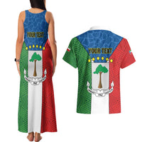 Personalized Equatorial Guinea Couples Matching Tank Maxi Dress and Hawaiian Shirt Unidad Paz Justicia - Wonder Print Shop
