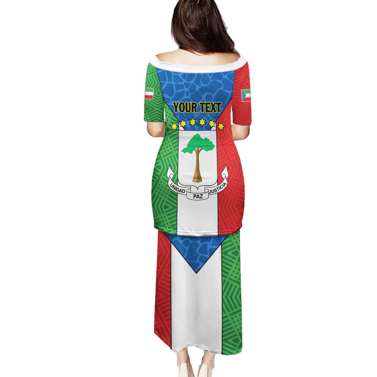 Personalized Equatorial Guinea Family Matching Puletasi and Hawaiian Shirt Unidad Paz Justicia - Wonder Print Shop