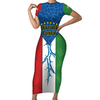 Personalized Equatorial Guinea Family Matching Short Sleeve Bodycon Dress and Hawaiian Shirt Unidad Paz Justicia - Wonder Print Shop
