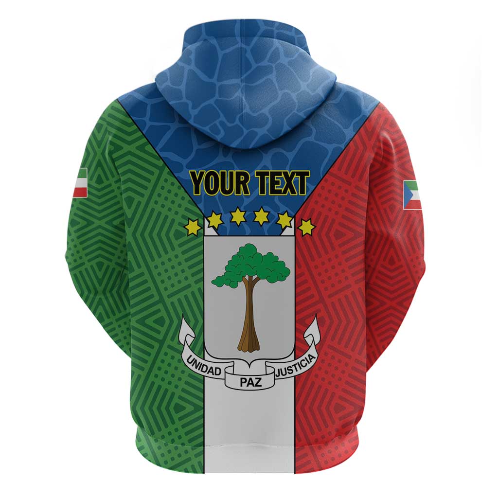 Personalized Equatorial Guinea Hoodie Unidad Paz Justicia - Wonder Print Shop