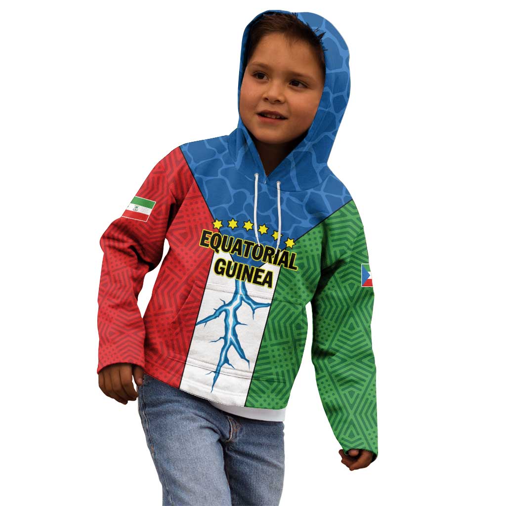 Personalized Equatorial Guinea Kid Hoodie Unidad Paz Justicia - Wonder Print Shop