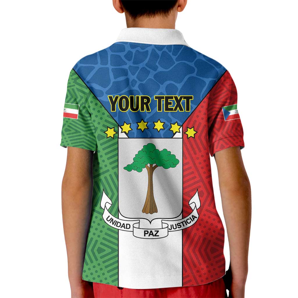 Personalized Equatorial Guinea Kid Polo Shirt Unidad Paz Justicia - Wonder Print Shop