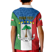 Personalized Equatorial Guinea Kid Polo Shirt Unidad Paz Justicia - Wonder Print Shop