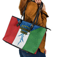 Equatorial Guinea Leather Tote Bag Unidad Paz Justicia - Wonder Print Shop
