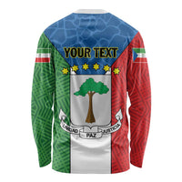Personalized Equatorial Guinea Long Sleeve Shirt Unidad Paz Justicia - Wonder Print Shop