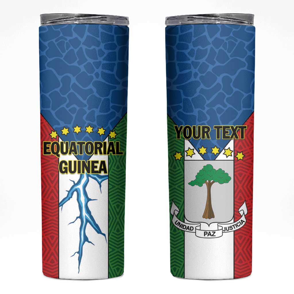 Personalized Equatorial Guinea Skinny Tumbler Unidad Paz Justicia - Wonder Print Shop