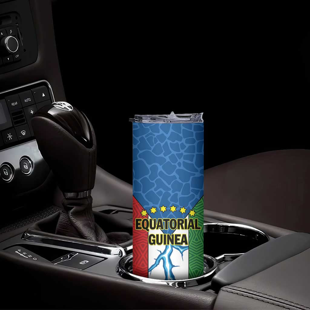 Personalized Equatorial Guinea Skinny Tumbler Unidad Paz Justicia - Wonder Print Shop