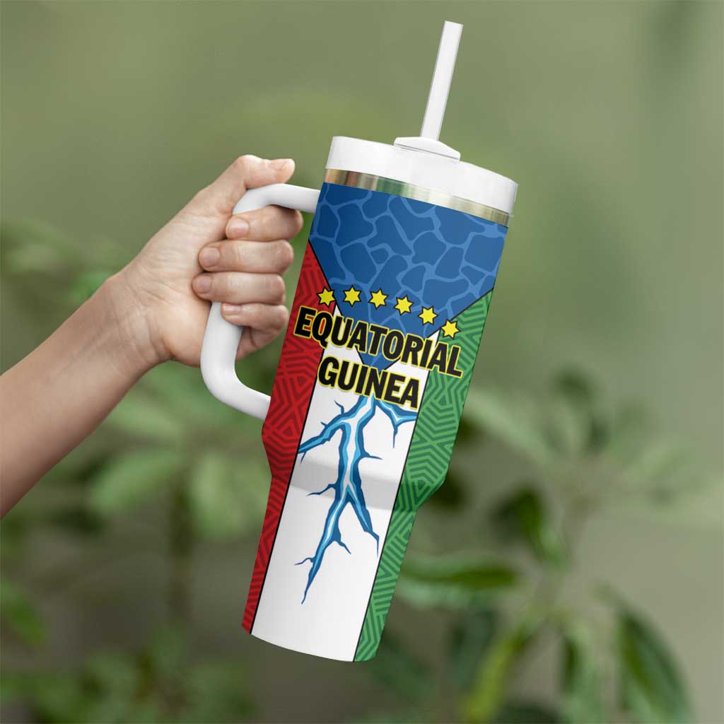 Personalized Equatorial Guinea Tumbler With Handle Unidad Paz Justicia - Wonder Print Shop