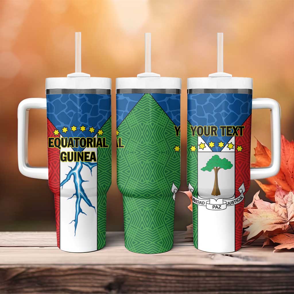 Personalized Equatorial Guinea Tumbler With Handle Unidad Paz Justicia - Wonder Print Shop