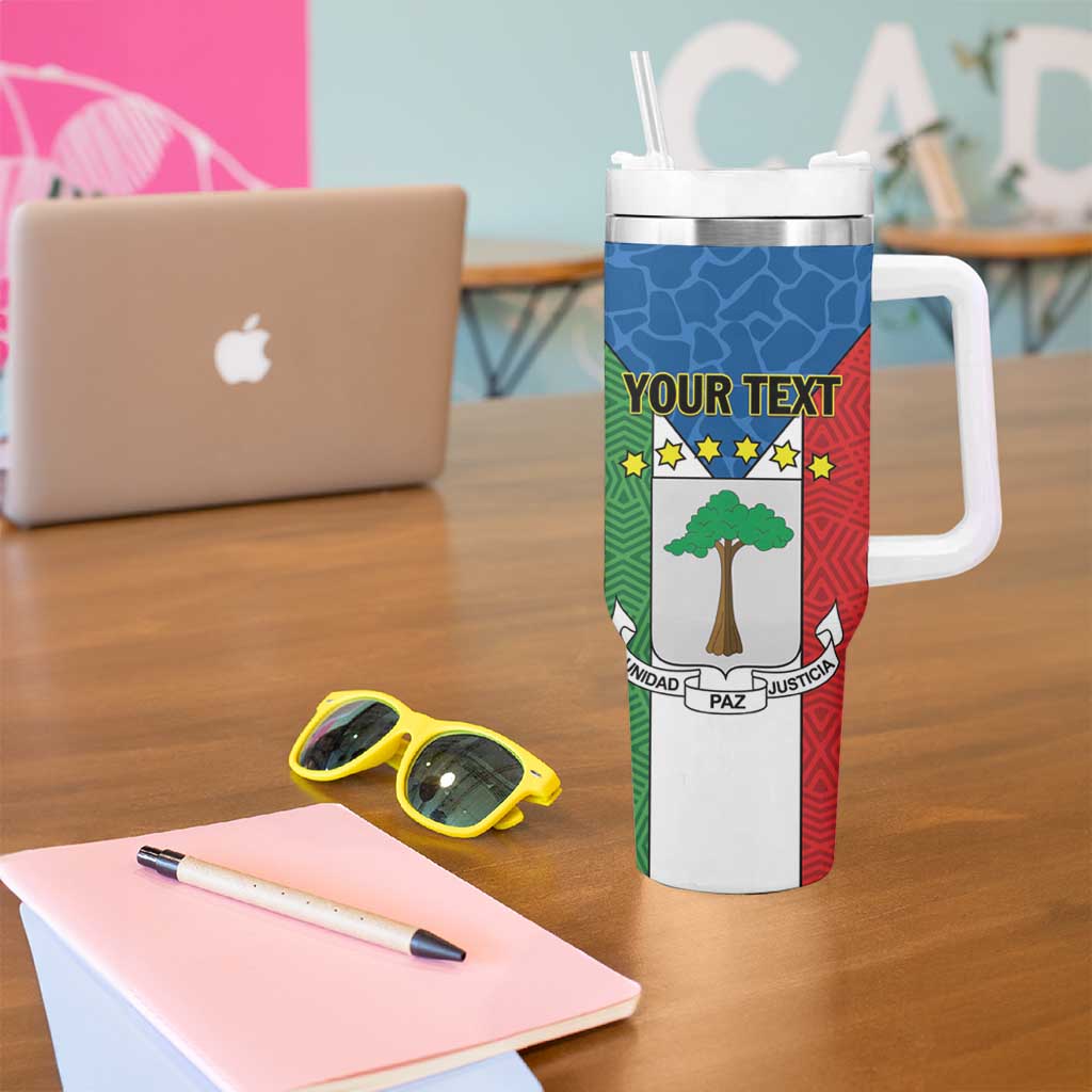Personalized Equatorial Guinea Tumbler With Handle Unidad Paz Justicia - Wonder Print Shop