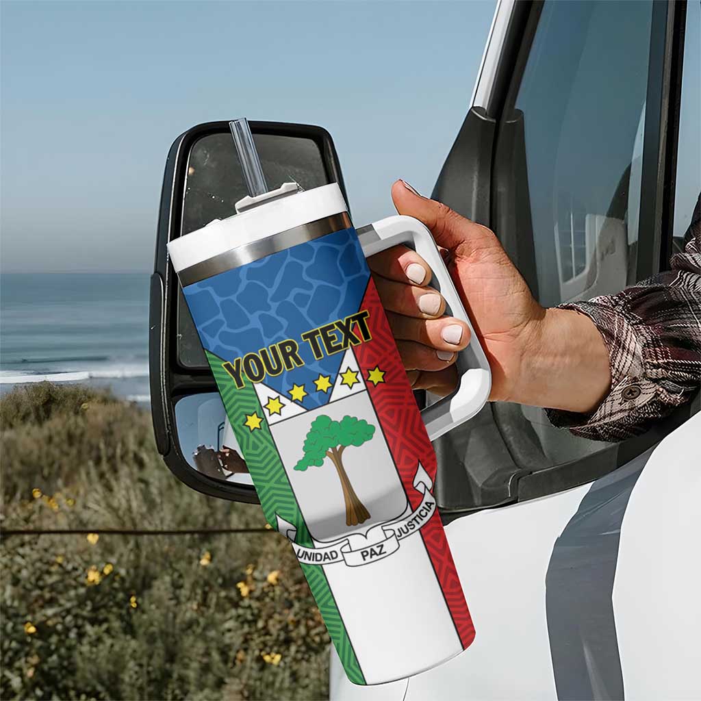 Personalized Equatorial Guinea Tumbler With Handle Unidad Paz Justicia - Wonder Print Shop