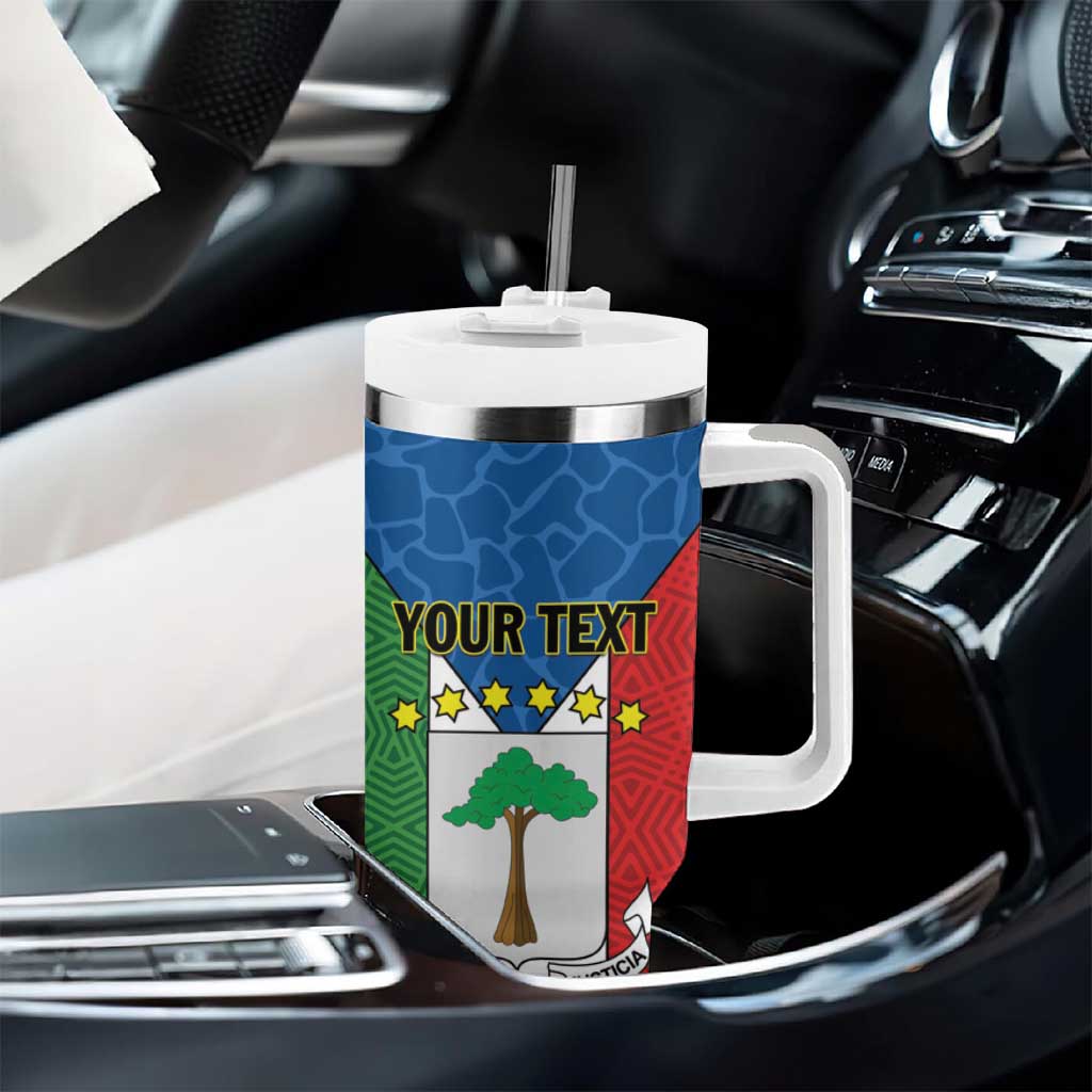 Personalized Equatorial Guinea Tumbler With Handle Unidad Paz Justicia - Wonder Print Shop