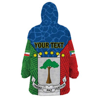 Personalized Equatorial Guinea Wearable Blanket Hoodie Unidad Paz Justicia - Wonder Print Shop
