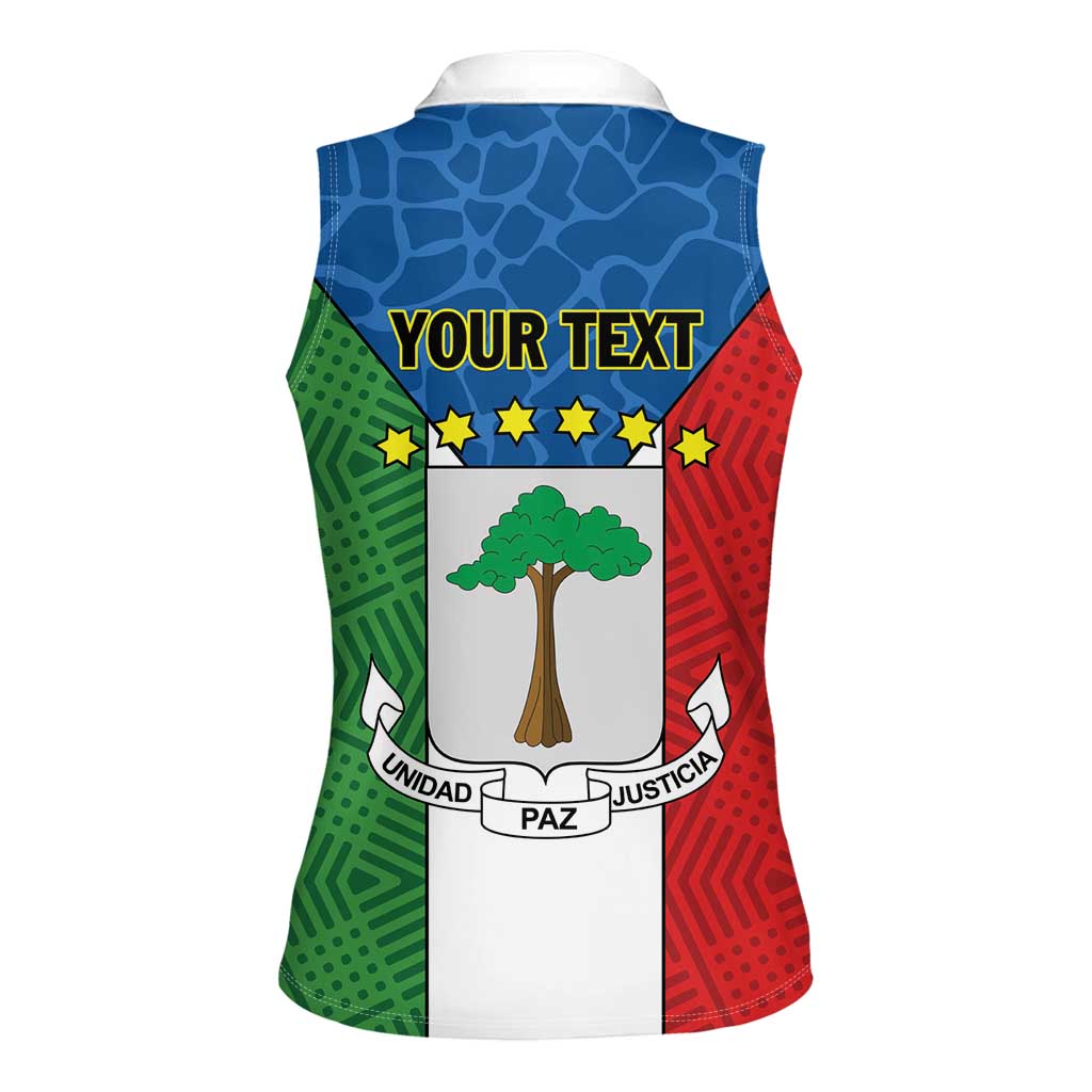 Personalized Equatorial Guinea Women Sleeveless Polo Shirt Unidad Paz Justicia - Wonder Print Shop