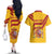 Personalized Spain Couples Matching Off The Shoulder Long Sleeve Dress and Hawaiian Shirt Spanish Fighting Bull - Wonder Print Shop