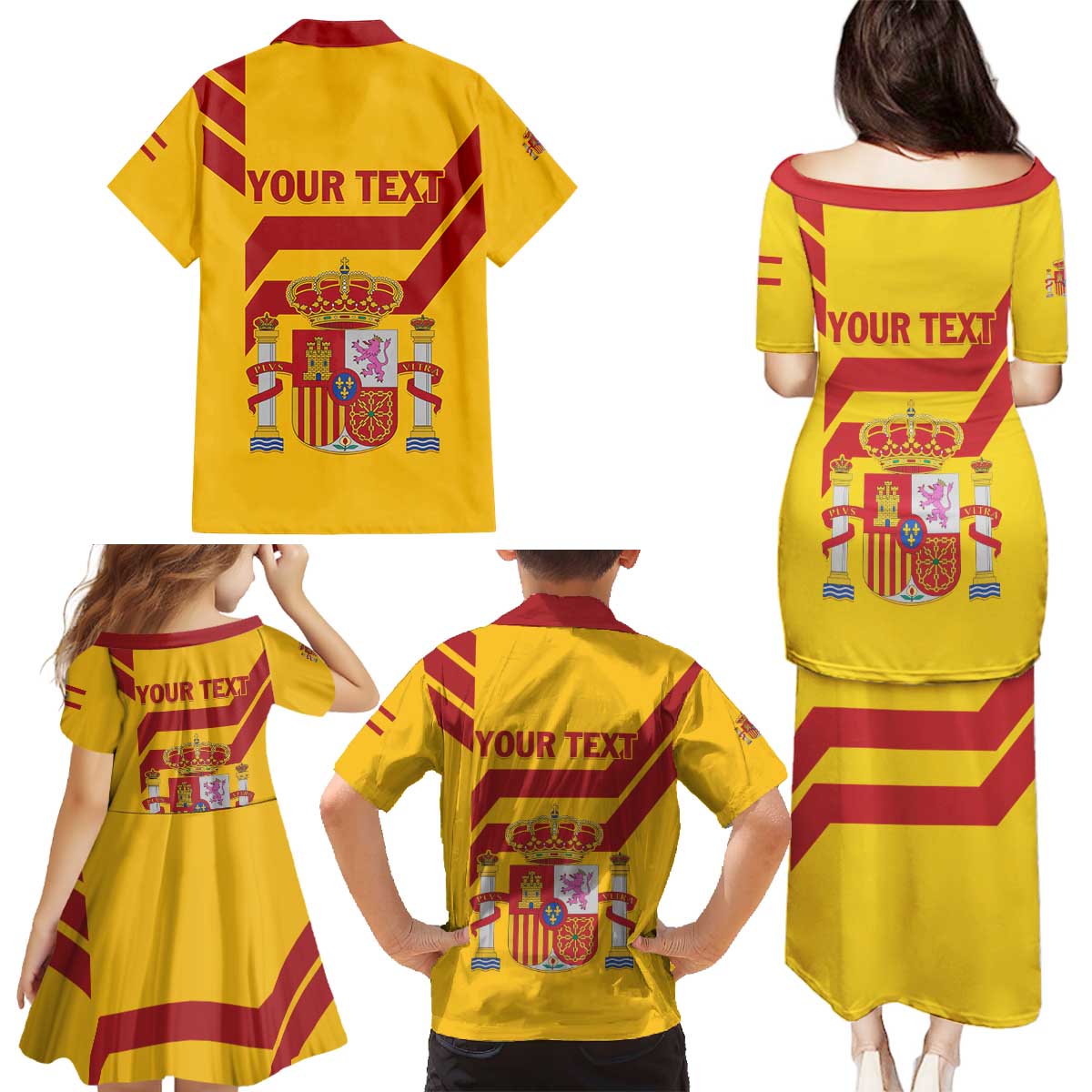 Personalized Spain Family Matching Puletasi and Hawaiian Shirt Spanish Fighting Bull - Wonder Print Shop