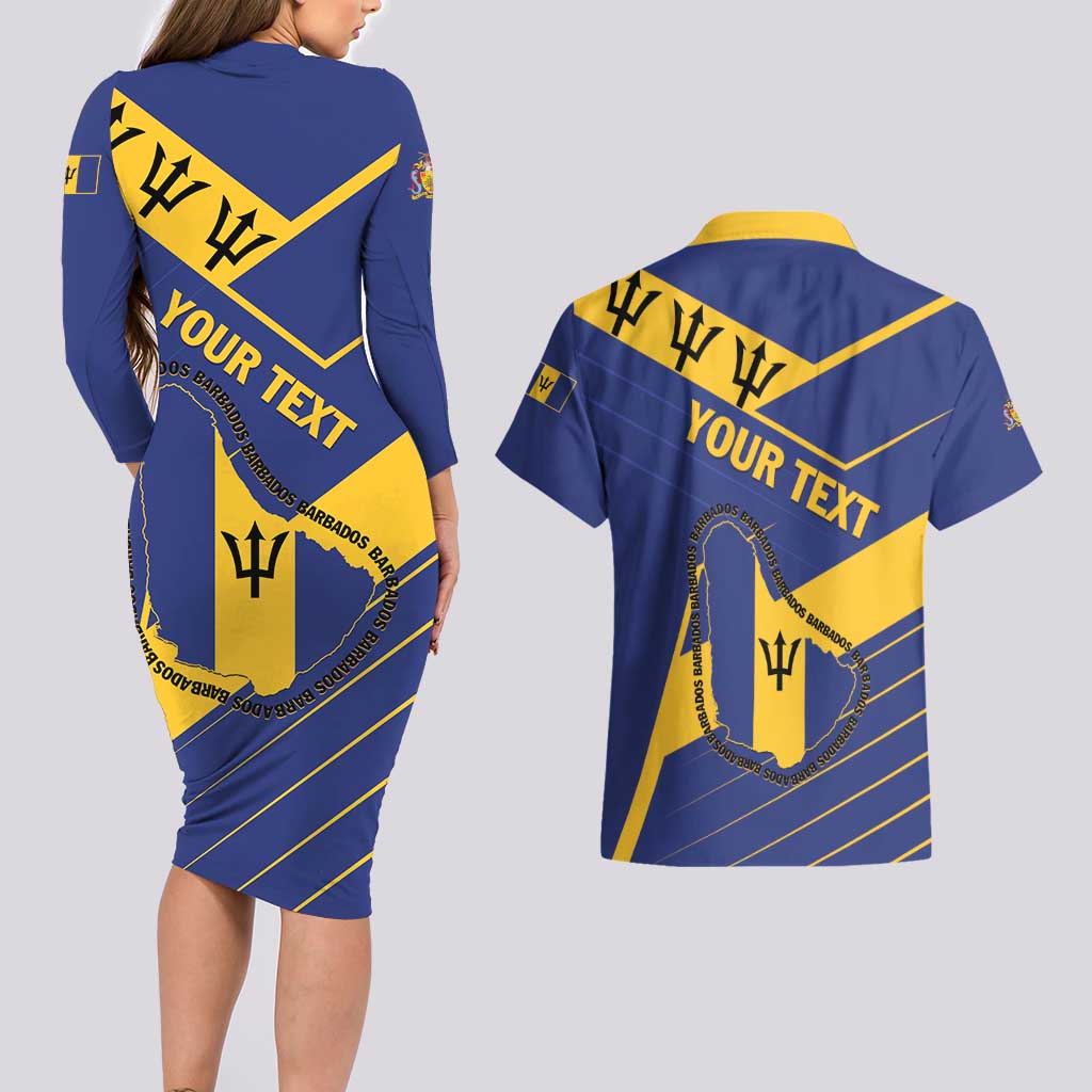 Personalized Barbados Couples Matching Long Sleeve Bodycon Dress and Hawaiian Shirt Pride and Industry - Wonder Print Shop