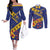Personalized Barbados Couples Matching Off The Shoulder Long Sleeve Dress and Long Sleeve Button Shirt Pride and Industry