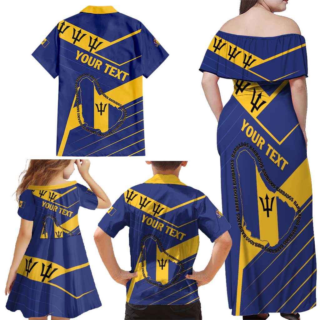 Personalized Barbados Family Matching Off Shoulder Maxi Dress and Hawaiian Shirt Pride and Industry - Wonder Print Shop