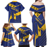 Personalized Barbados Family Matching Off Shoulder Maxi Dress and Hawaiian Shirt Pride and Industry - Wonder Print Shop
