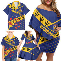 Personalized Barbados Family Matching Off Shoulder Short Dress and Hawaiian Shirt Pride and Industry - Wonder Print Shop