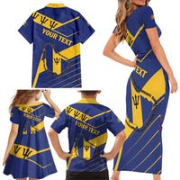 Personalized Barbados Family Matching Short Sleeve Bodycon Dress and Hawaiian Shirt Pride and Industry - Wonder Print Shop