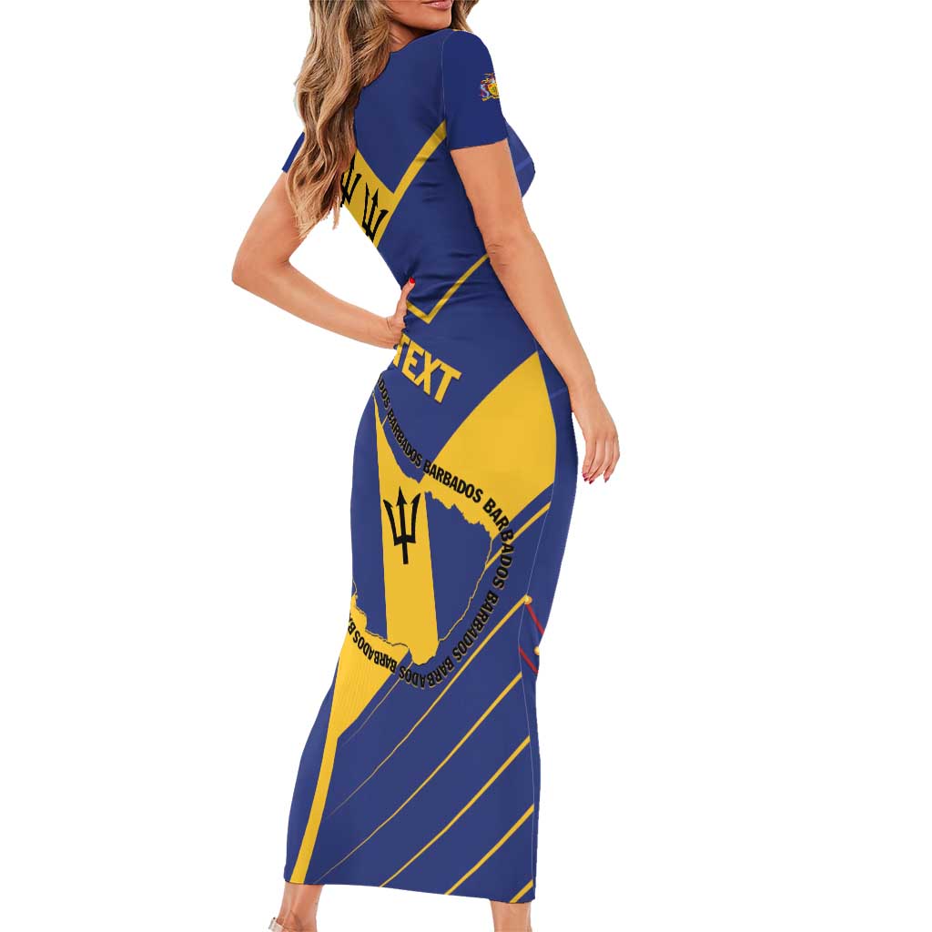 Personalized Barbados Family Matching Short Sleeve Bodycon Dress and Hawaiian Shirt Pride and Industry - Wonder Print Shop