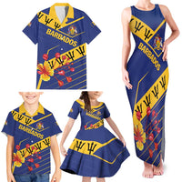 Personalized Barbados Family Matching Tank Maxi Dress and Hawaiian Shirt Pride and Industry - Wonder Print Shop