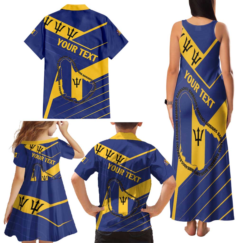 Personalized Barbados Family Matching Tank Maxi Dress and Hawaiian Shirt Pride and Industry - Wonder Print Shop