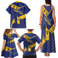 Personalized Barbados Family Matching Tank Maxi Dress and Hawaiian Shirt Pride and Industry - Wonder Print Shop