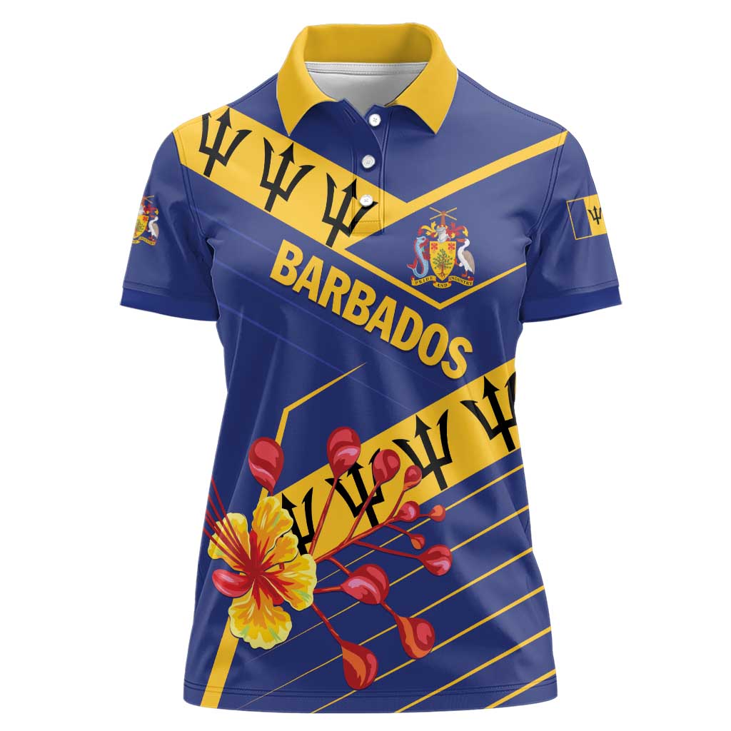 Personalized Barbados Women Polo Shirt Pride and Industry - Wonder Print Shop