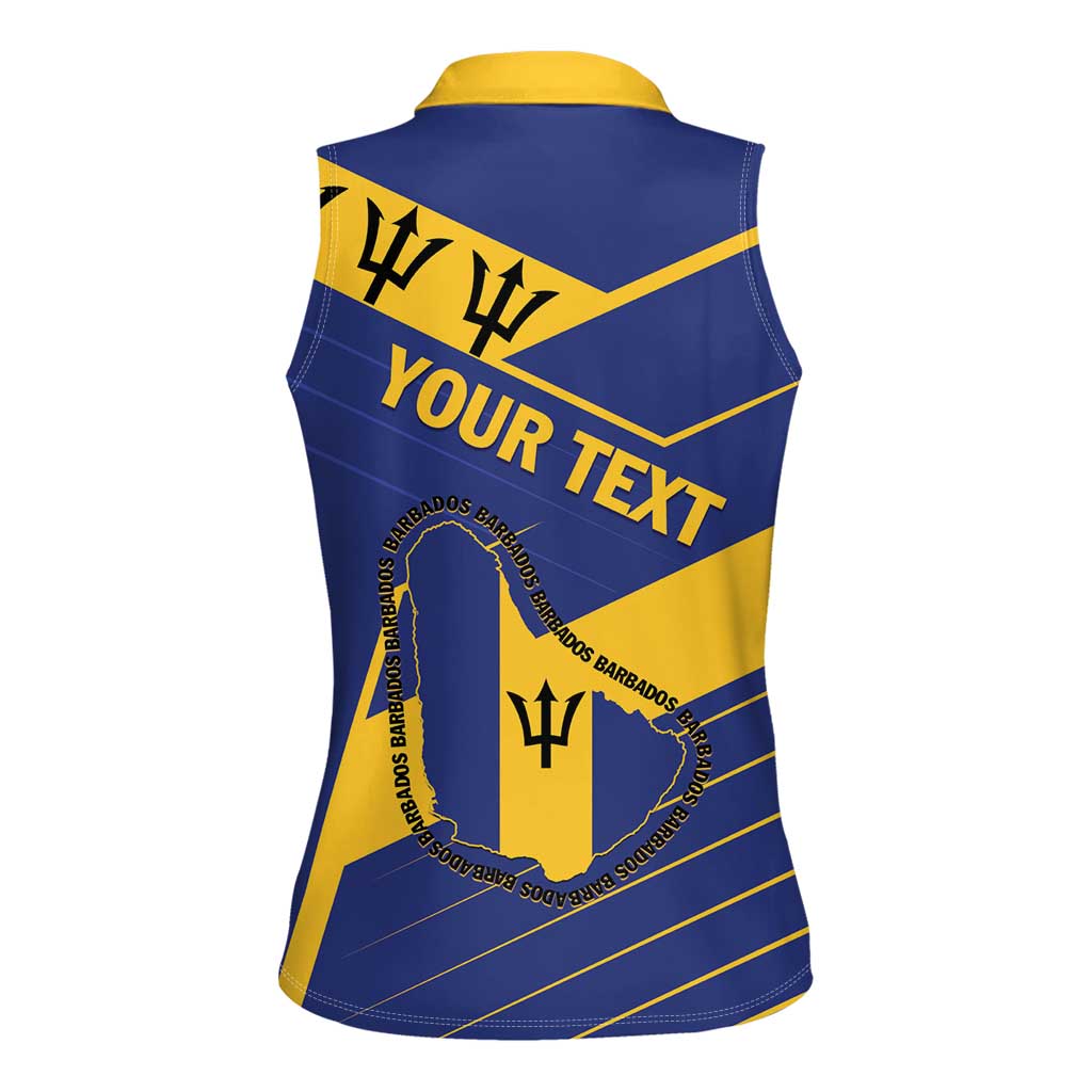 Personalized Barbados Women Sleeveless Polo Shirt Pride and Industry - Wonder Print Shop