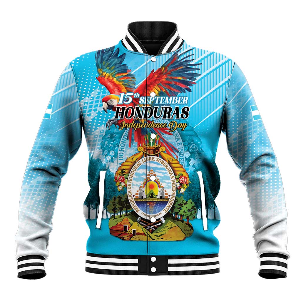 Personalized Honduras Independence Day 1821 Baseball Jacket Libre Soberana e Independiente - Wonder Print Shop