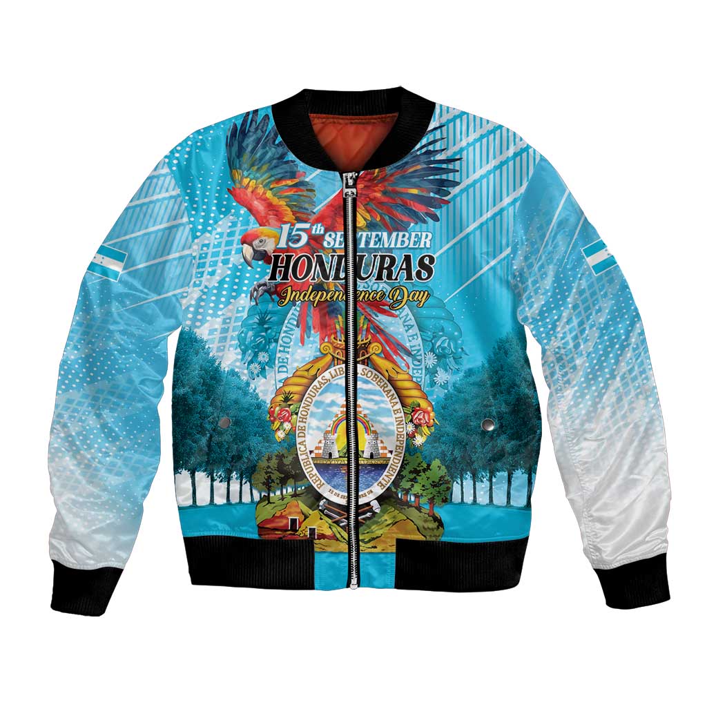Personalized Honduras Independence Day 1821 Bomber Jacket Libre Soberana e Independiente - Wonder Print Shop