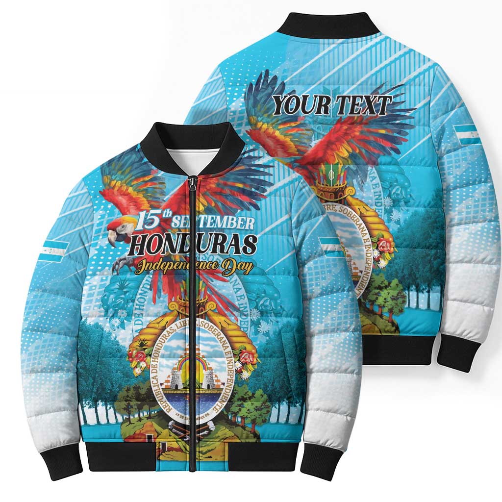 Personalized Honduras Independence Day 1821 Bomber Puffer Jacket Libre Soberana e Independiente - Wonder Print Shop