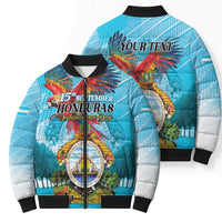 Personalized Honduras Independence Day 1821 Bomber Puffer Jacket Libre Soberana e Independiente - Wonder Print Shop