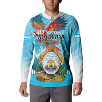 Personalized Honduras Independence Day 1821 Button Sweatshirt Libre Soberana e Independiente - Wonder Print Shop