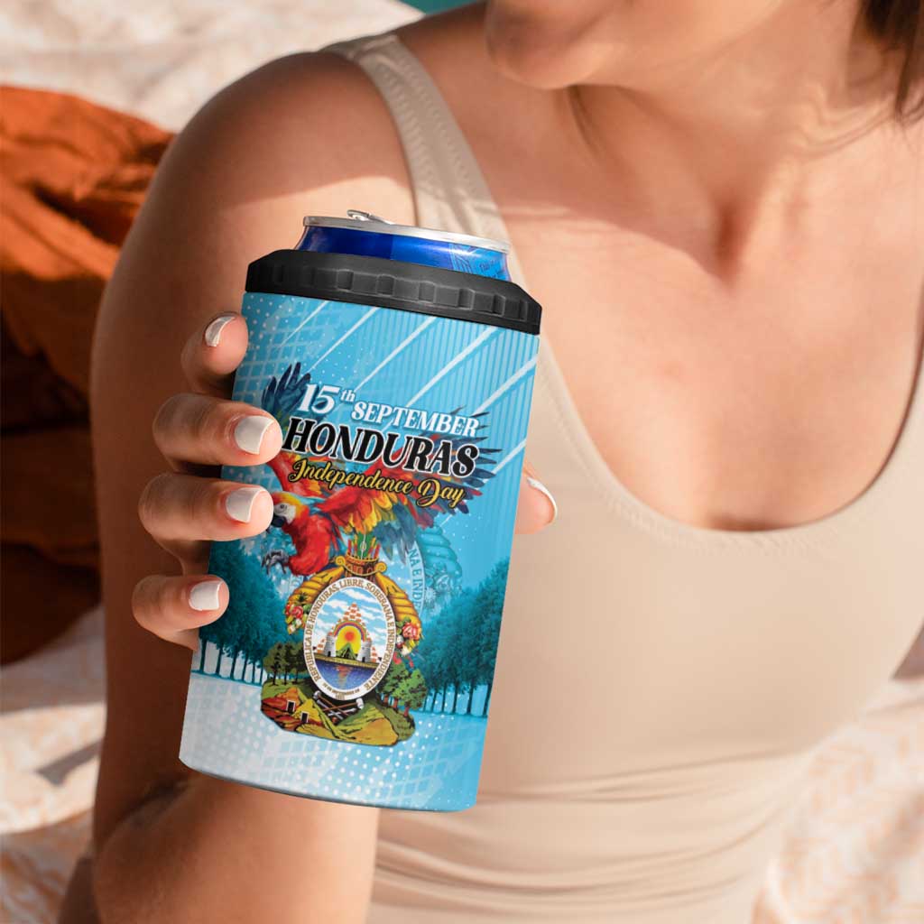 Personalized Honduras Independence Day 1821 4 in 1 Can Cooler Tumbler Libre Soberana e Independiente - Wonder Print Shop