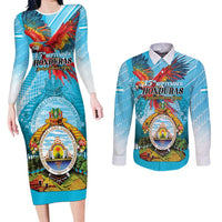 Personalized Honduras Independence Day 1821 Couples Matching Long Sleeve Bodycon Dress and Long Sleeve Button Shirt Libre Soberana e Independiente - Wonder Print Shop