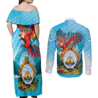 Personalized Honduras Independence Day 1821 Couples Matching Off Shoulder Maxi Dress and Long Sleeve Button Shirt Libre Soberana e Independiente - Wonder Print Shop