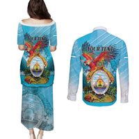 Personalized Honduras Independence Day 1821 Couples Matching Puletasi and Long Sleeve Button Shirt Libre Soberana e Independiente - Wonder Print Shop