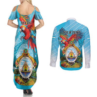 Personalized Honduras Independence Day 1821 Couples Matching Summer Maxi Dress and Long Sleeve Button Shirt Libre Soberana e Independiente - Wonder Print Shop