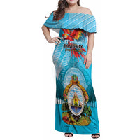 Personalized Honduras Independence Day 1821 Family Matching Off Shoulder Maxi Dress and Hawaiian Shirt Libre Soberana e Independiente - Wonder Print Shop
