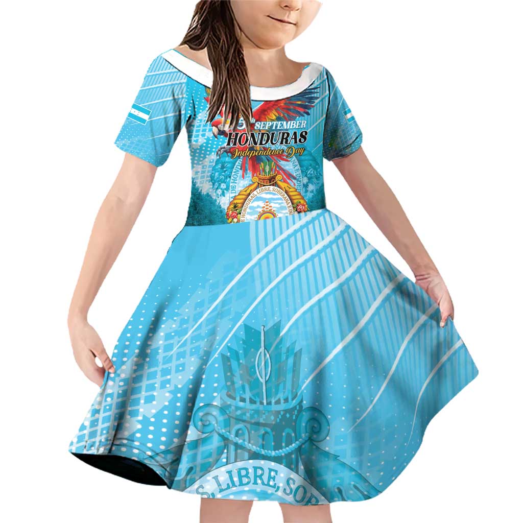 Personalized Honduras Independence Day 1821 Family Matching Off Shoulder Short Dress and Hawaiian Shirt Libre Soberana e Independiente - Wonder Print Shop