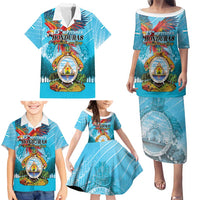 Personalized Honduras Independence Day 1821 Family Matching Puletasi and Hawaiian Shirt Libre Soberana e Independiente - Wonder Print Shop